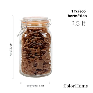 Foto 4 | Contenedor para Almacenaje ColorHome Cristal Transparente con Tapa Hermética 1.5 Litros