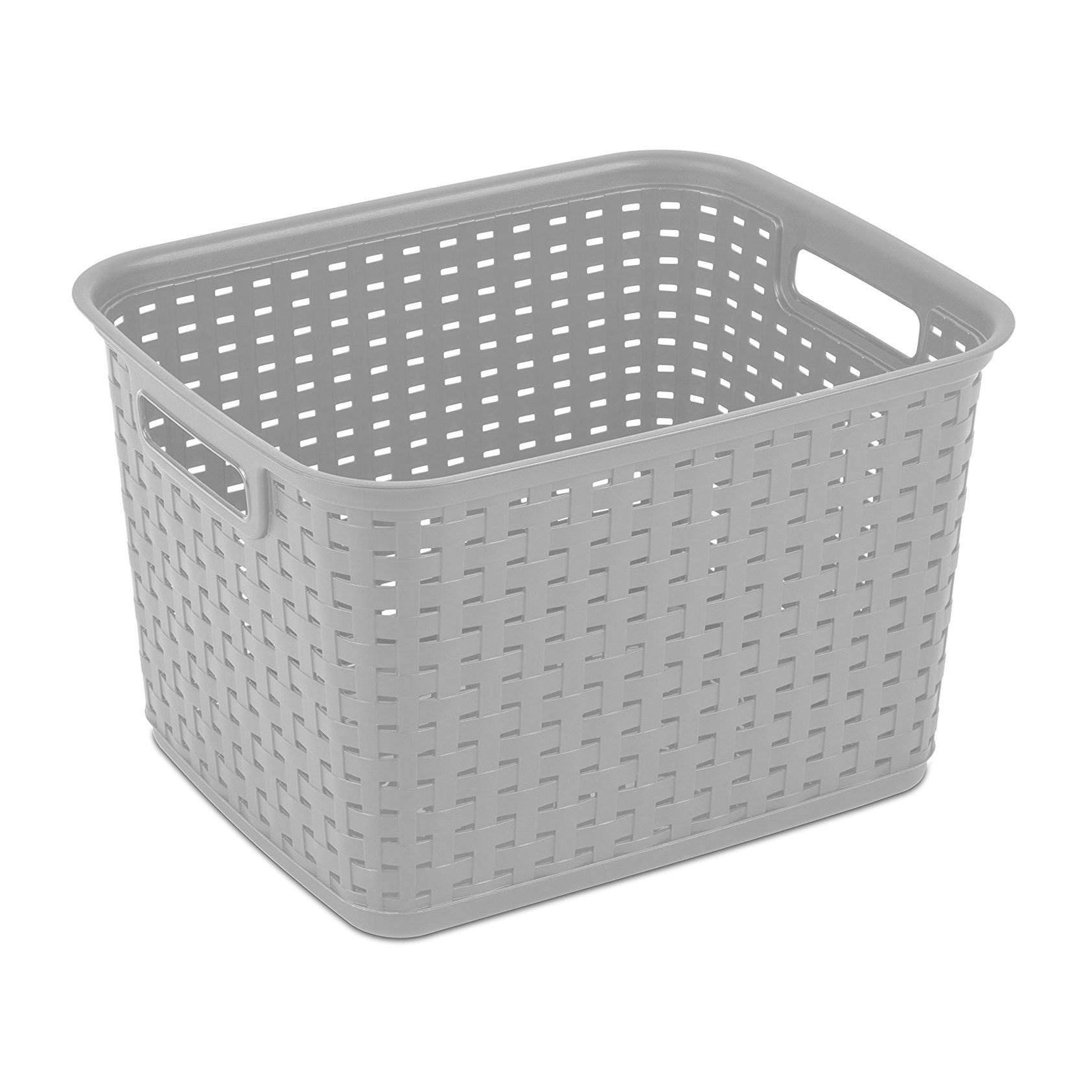 Foto 2 pulgar | Cesta de Almacenamiento Sterilite Tall Plastic Weave Grey Paquete de 6 - Venta Internacional