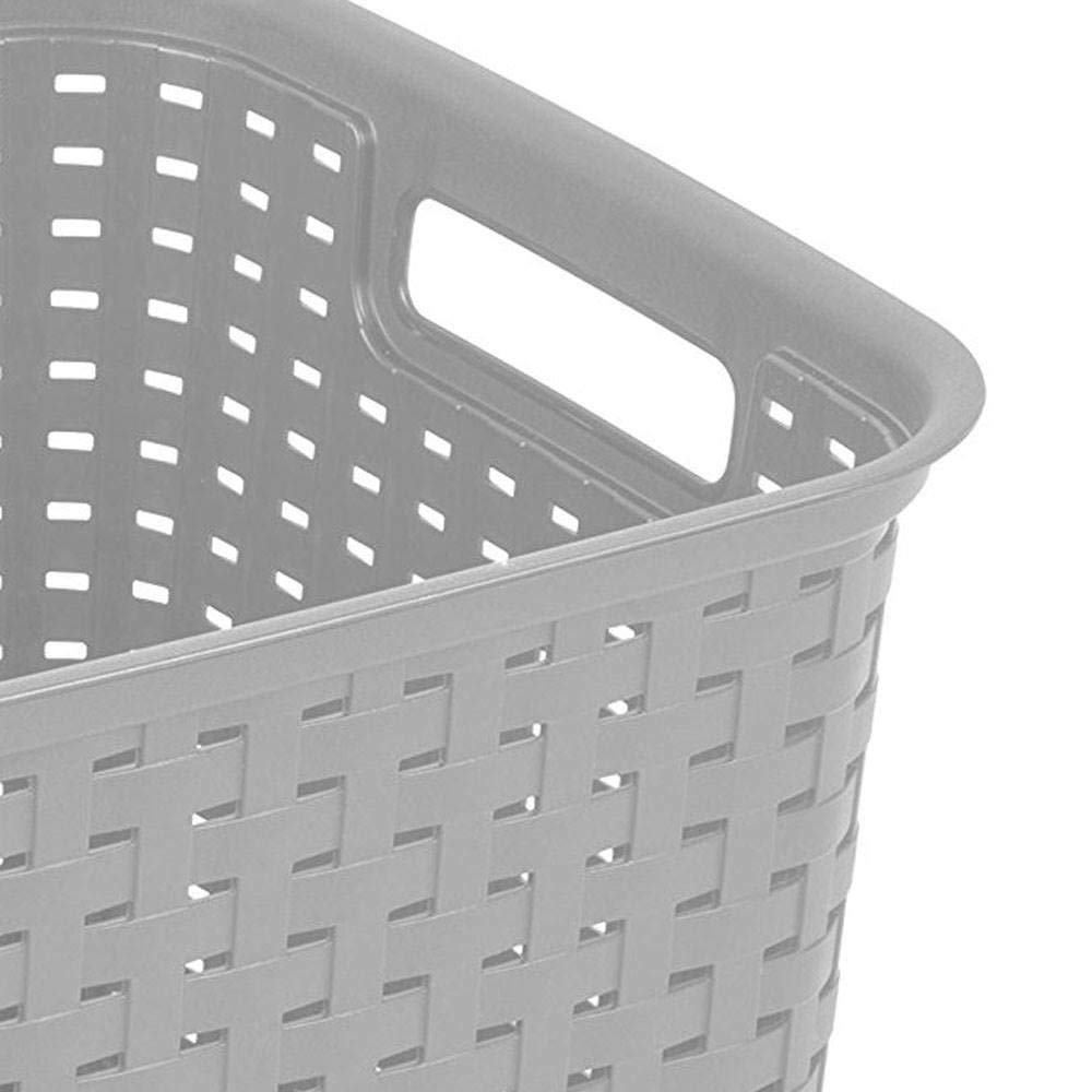 Foto 4 pulgar | Cesta de Almacenamiento Sterilite Tall Plastic Weave Grey Paquete de 6 - Venta Internacional