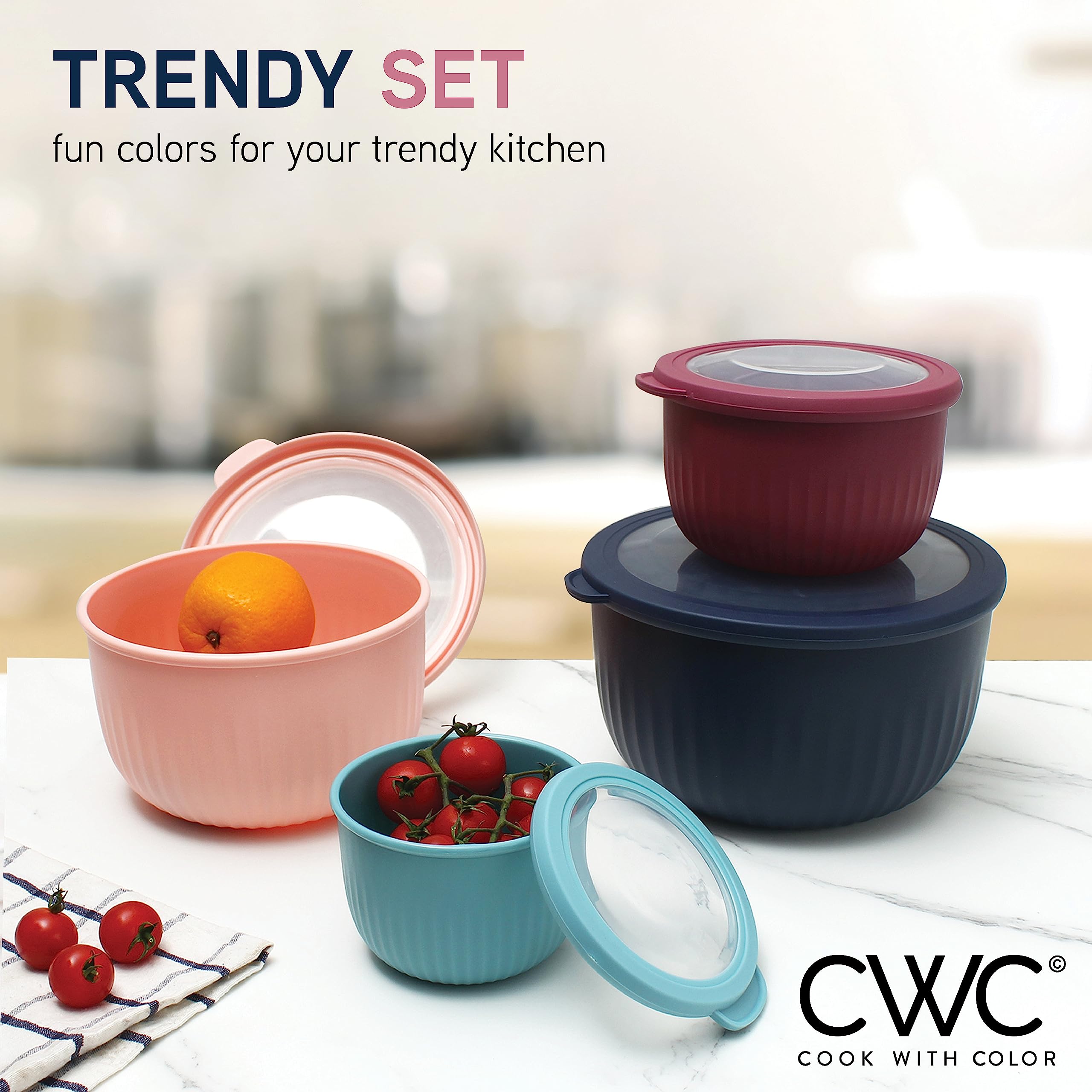 Foto 5 pulgar | Set De Cuencos Prep Cook With Color Deep Mixing Con Tapas, Azul Marino - Venta Internacional.