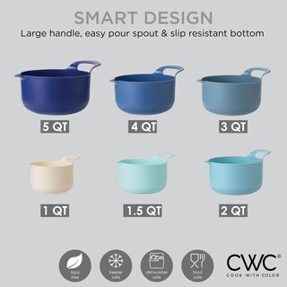 Foto 5 | Juego De Cuencos Para Mezclar Cook With Color, Antideslizantes, 6 Piezas, Azul - Venta Internacional.