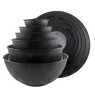 Foto 1 | Cuencos Para Mezclar Cook With Color, 12 Piezas De Plástico Con Tapas, Color Negro - Venta Internacional.