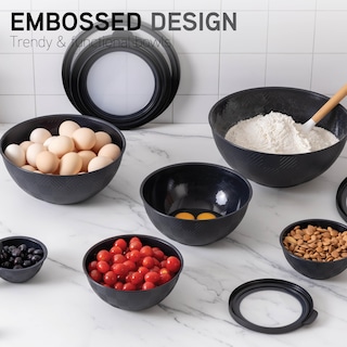Foto 6 | Cuencos Para Mezclar Cook With Color, 12 Piezas De Plástico Con Tapas, Color Negro - Venta Internacional.