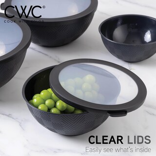 Foto 7 | Cuencos Para Mezclar Cook With Color, 12 Piezas De Plástico Con Tapas, Color Negro - Venta Internacional.