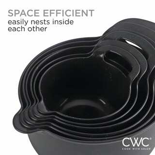 Foto 4 | Set De Cuencos Para Mezclar Cook With Color, Antideslizantes, 6 Unidades, Color Negro - Venta Internacional.