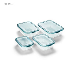 Foto 3 | KOCHSTELLE Contenedores Rectangulares de Comida, Cristal con Tapa Color Verde 8 piezas