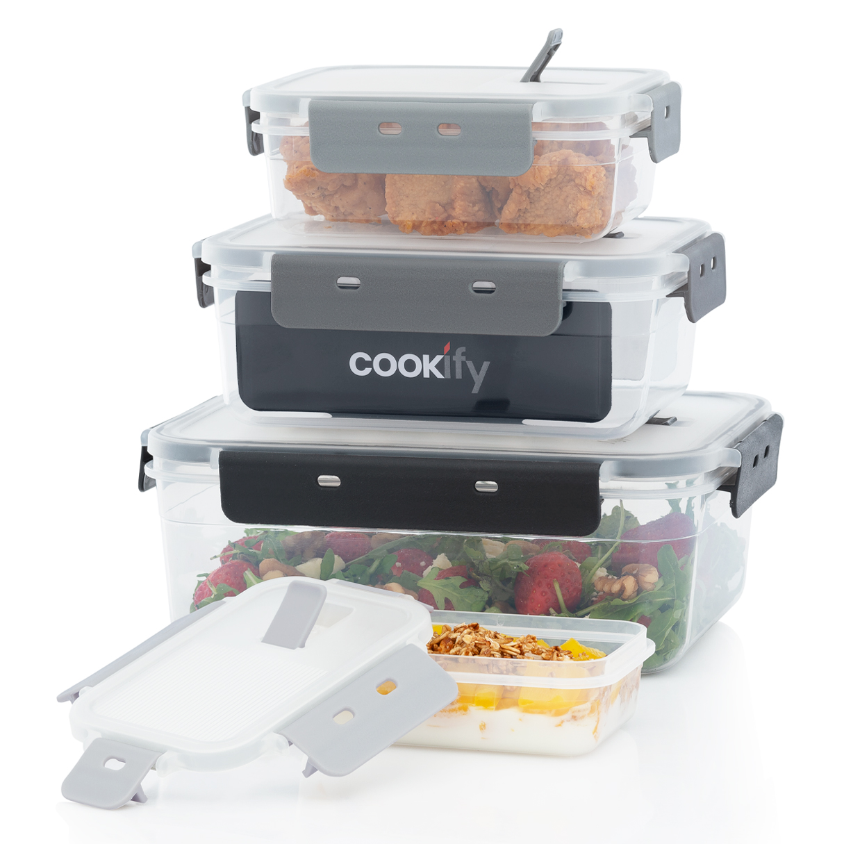 Foto 1 | Set De 4 Contenedores De Plástico Cookify Rectangular Herméticos