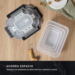 Foto 2 | Set De 4 Contenedores De Plástico Cookify Rectangular Herméticos