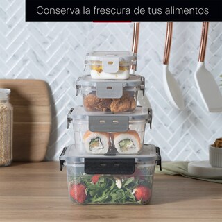 Foto 6 | Set De 4 Contenedores De Plástico Cookify Rectangular Herméticos