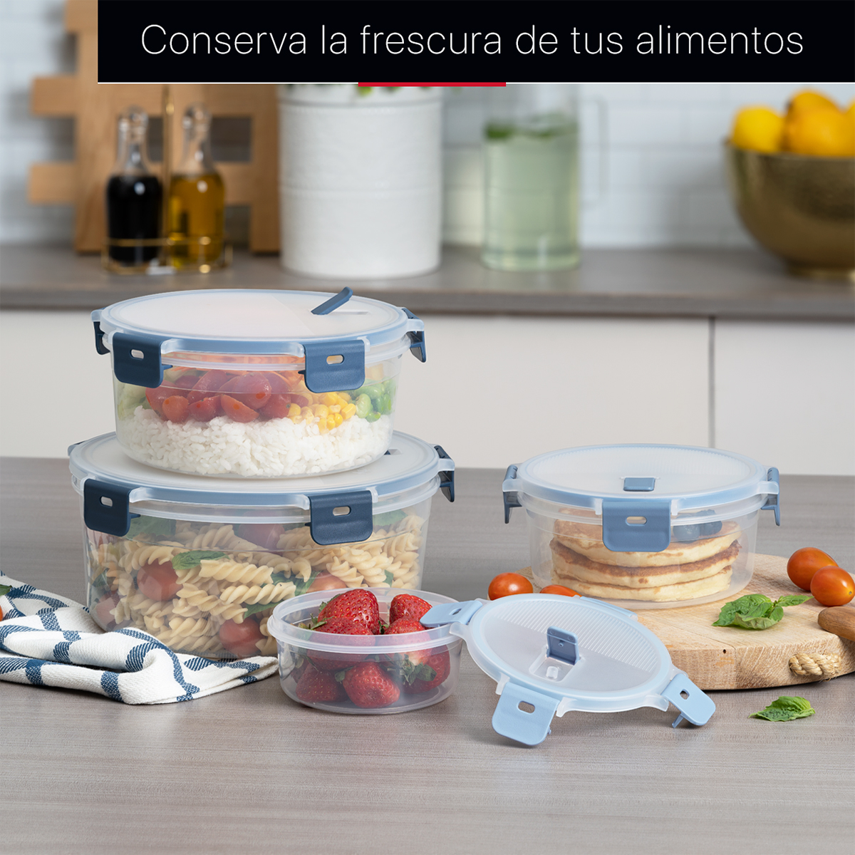 Foto 6 | Set De 4 Contenedores De Plástico Cookify Redondos Herméticos