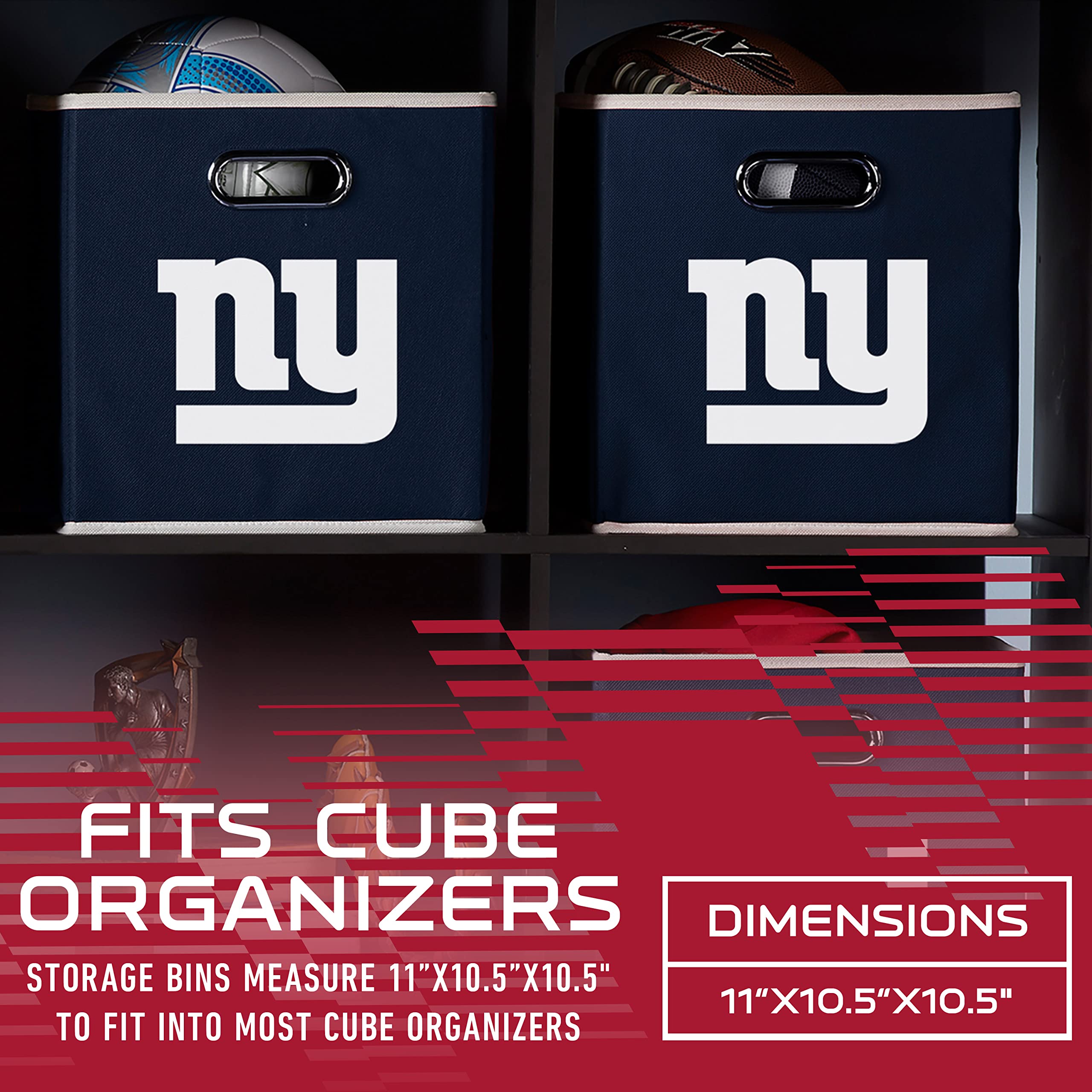 Foto 4 pulgar | Cubo De Almacenamiento Franklin Sports Nfl New York Giants De 11 X 11 Cm - Venta Internacional.