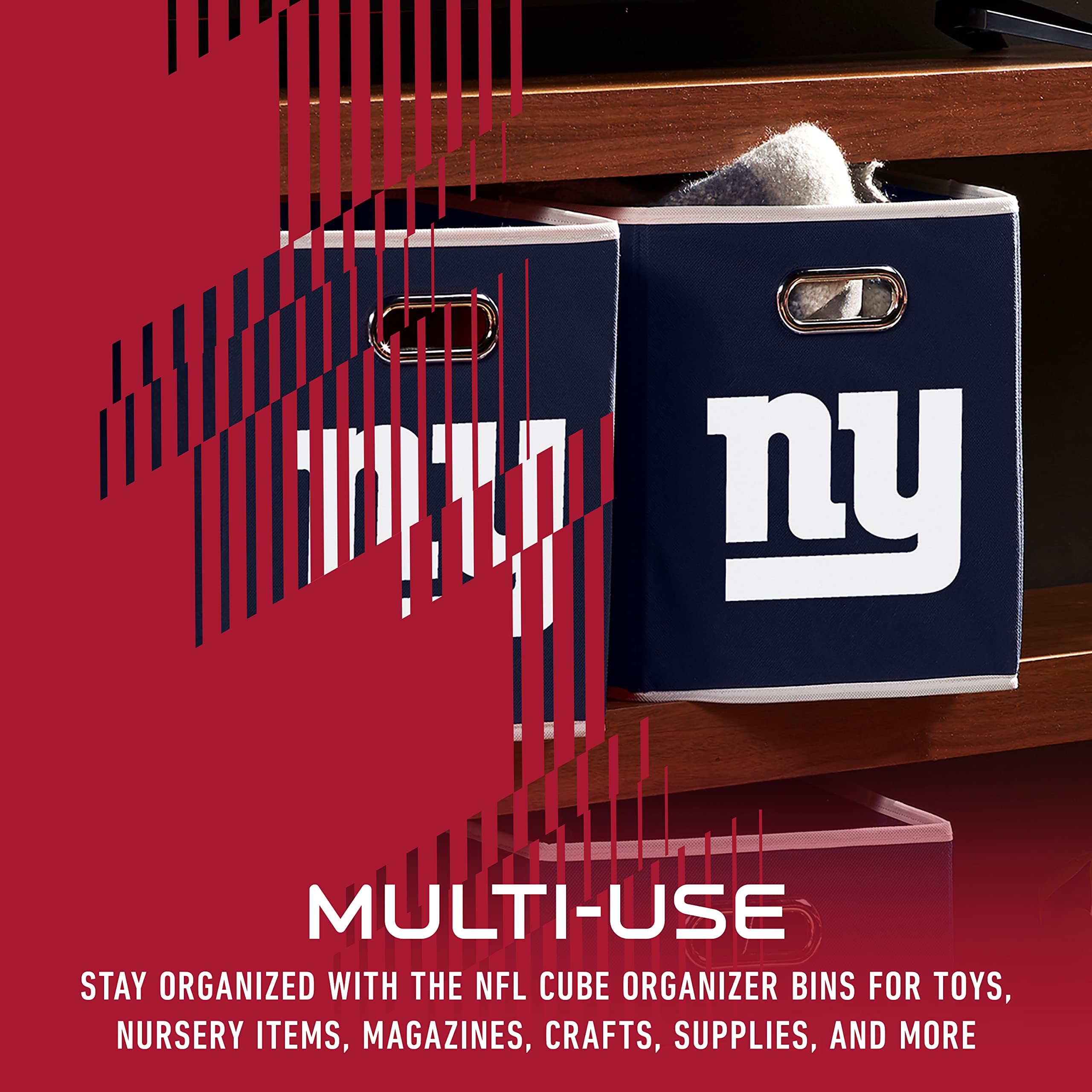 Foto 6 pulgar | Cubo De Almacenamiento Franklin Sports Nfl New York Giants De 11 X 11 Cm - Venta Internacional.