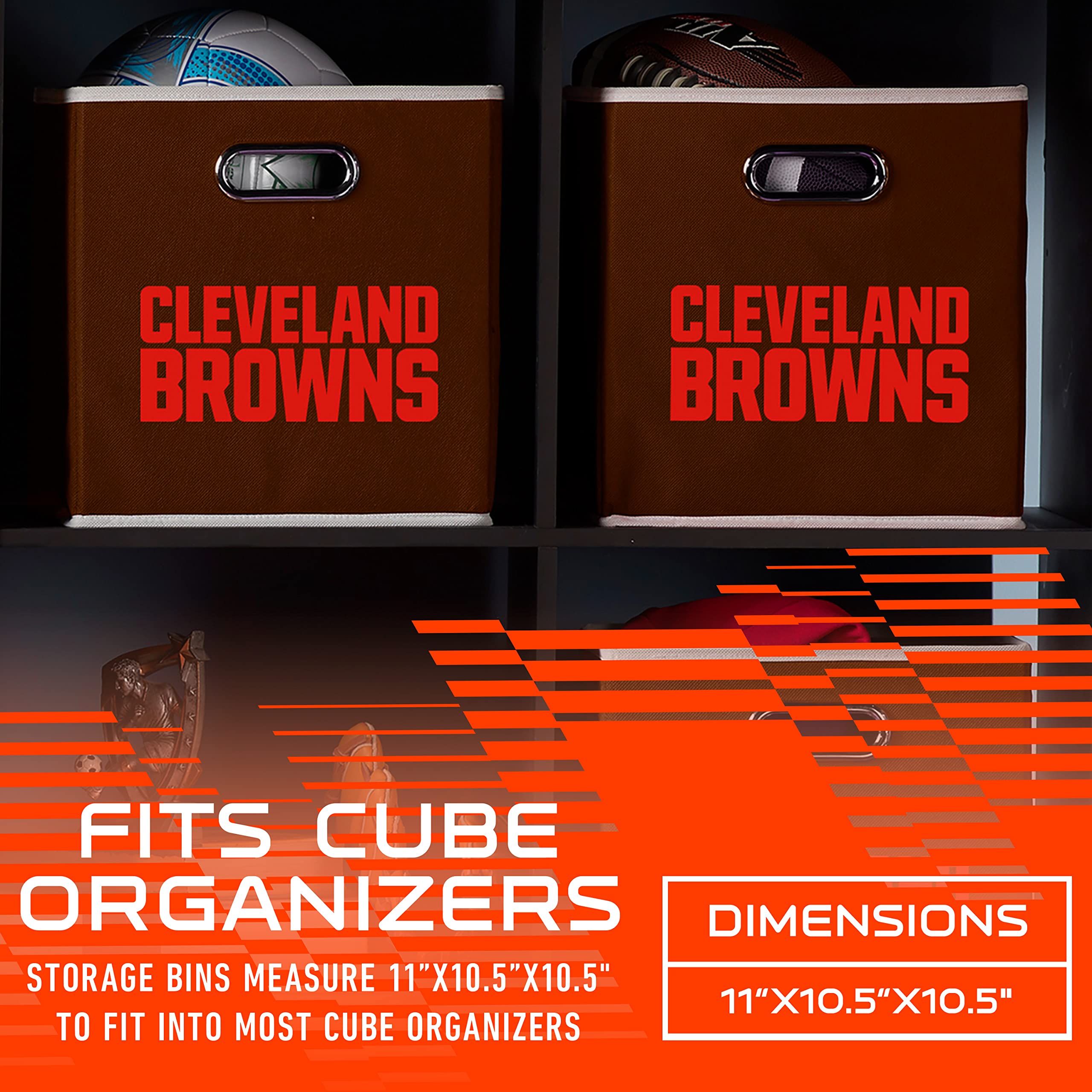 Foto 4 pulgar | Cubo De Almacenamiento Plegable Franklin Sports Nfl Cleveland Browns - Venta Internacional.