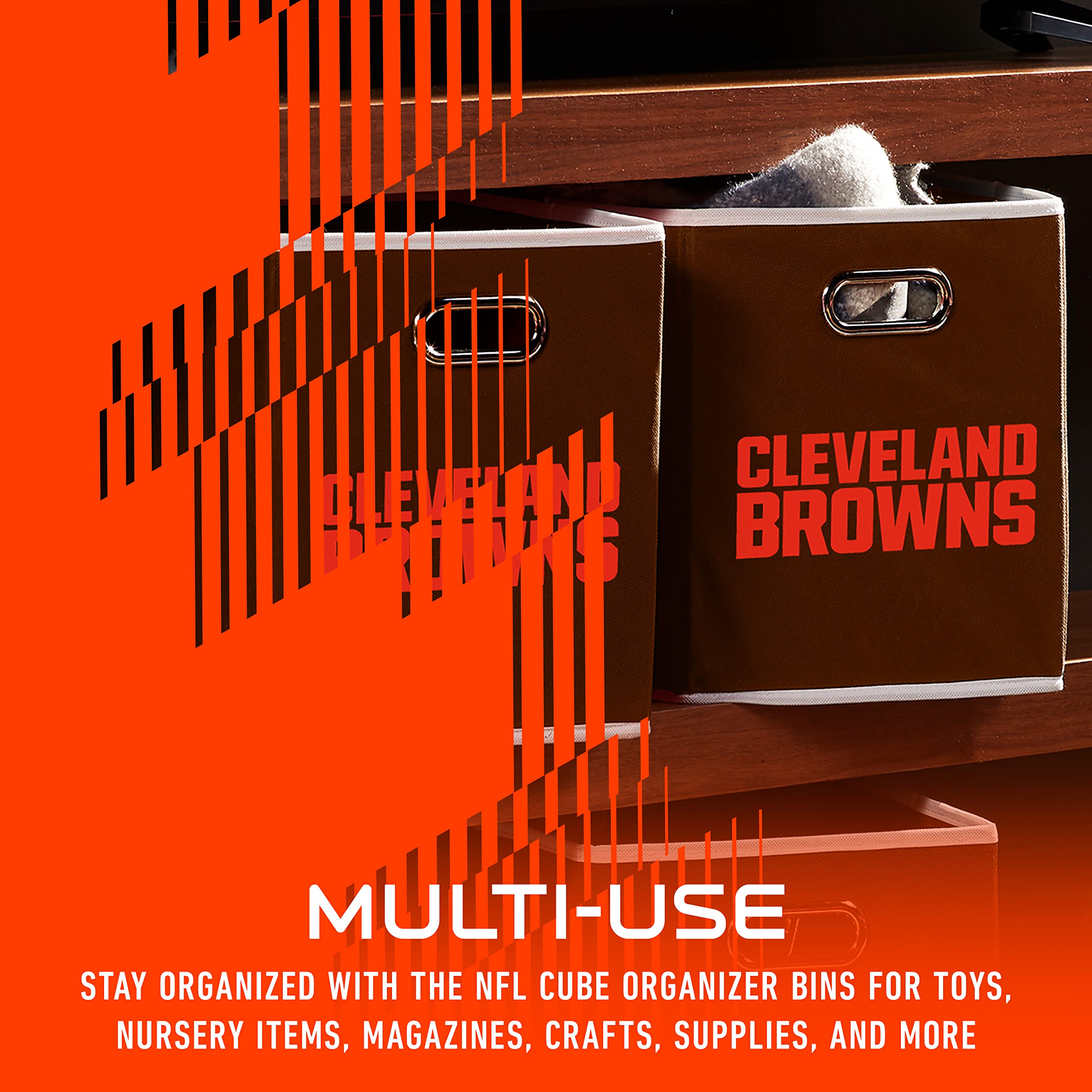 Foto 6 pulgar | Cubo De Almacenamiento Plegable Franklin Sports Nfl Cleveland Browns - Venta Internacional.