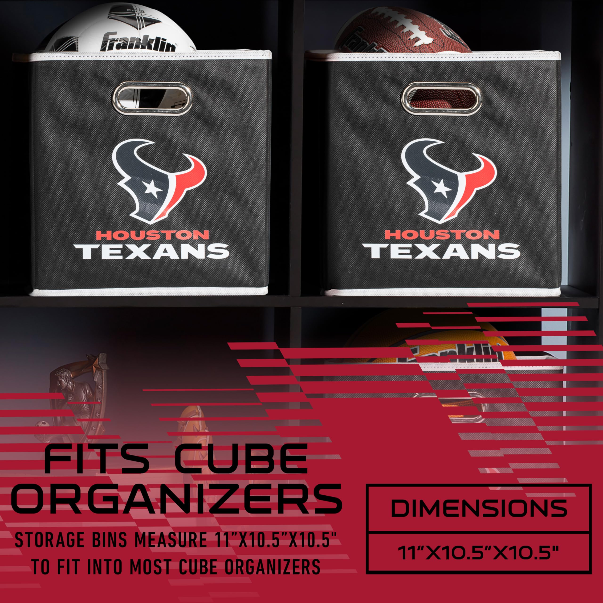 Foto 5 pulgar | Cubo De Almacenamiento Plegable Franklin Sports Nfl Houston Texans - Venta Internacional.