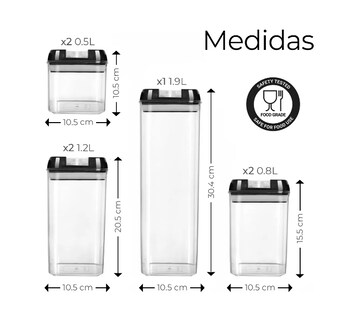 Foto 2 | Recipientes Herméticos de Almacenamiento de Cocina Set 7 Piezas