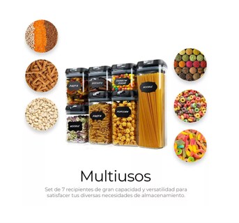 Foto 4 | Recipientes Herméticos de Almacenamiento de Cocina Set 7 Piezas