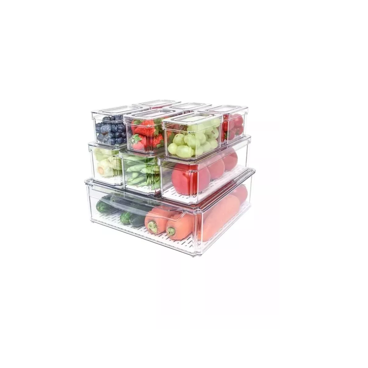 Foto 2 pulgar | Organizador Refrigerador Cocina Set 10 Contenedores con Tapa Eo Safe Imports Esi-17612 Transparente