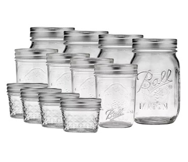 Foto 1 | Set 12 Pzs Mason Jar Ball Boca Regular 4oz, 8oz Y 16oz Transparente
