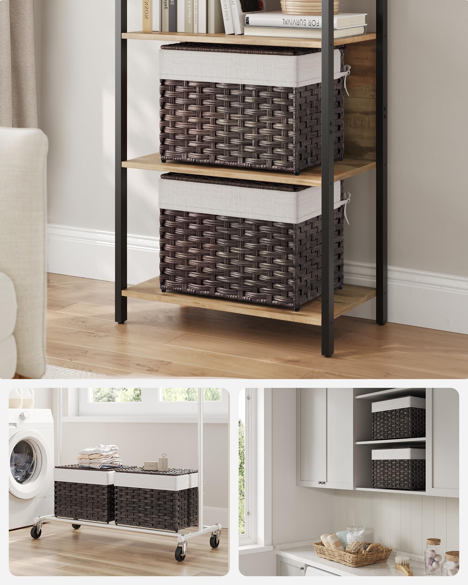 Foto 4 pulgar | Cesta De Almacenamiento Songmics 35 L Con Tapa, Plegable, Marrón Urst040k01 - Venta Internacional.