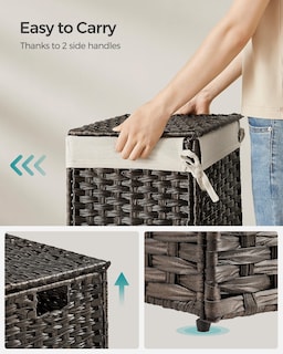 Foto 5 | Cesta De Almacenamiento Songmics 35 L Con Tapa, Plegable, Marrón Urst040k01 - Venta Internacional.