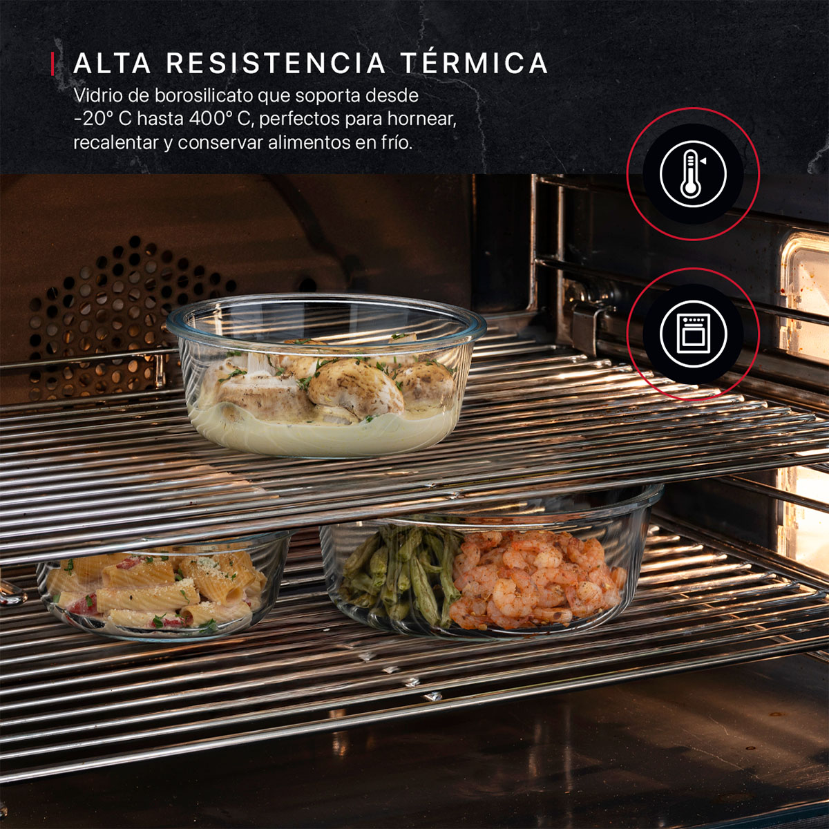 Foto 4 | Set de 3 Contenedores de Vidrio con Tapa Cookify Redondos Herméticos