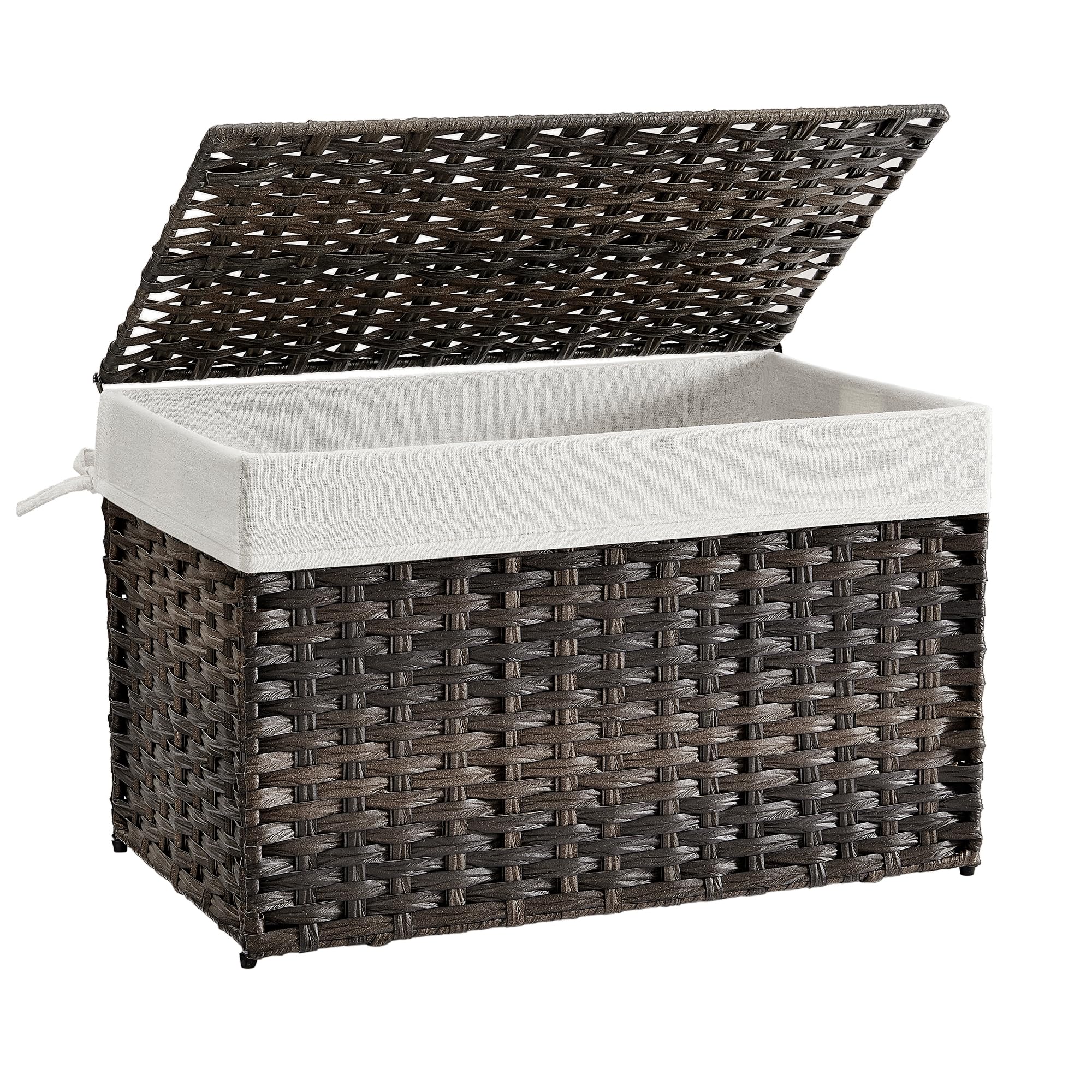 Foto 2 pulgar | Cesta De Almacenamiento Songmics Con Tapa, 105 L, Color Marrón Con Marco De Metal - Venta Internacional.