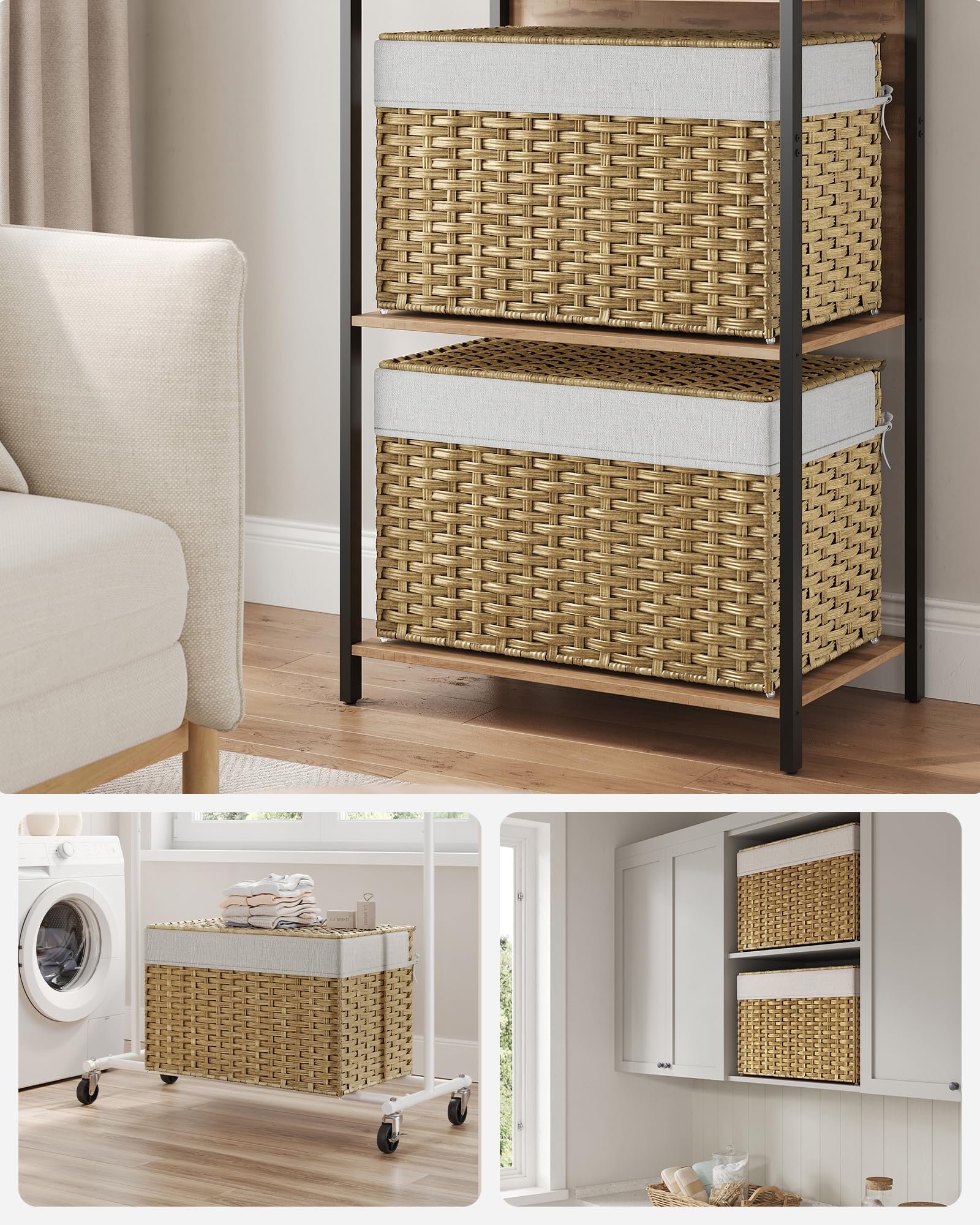 Foto 4 pulgar | Cesta de Almacenamiento Songmics 105l con Tapa Plegable- Venta Internacional