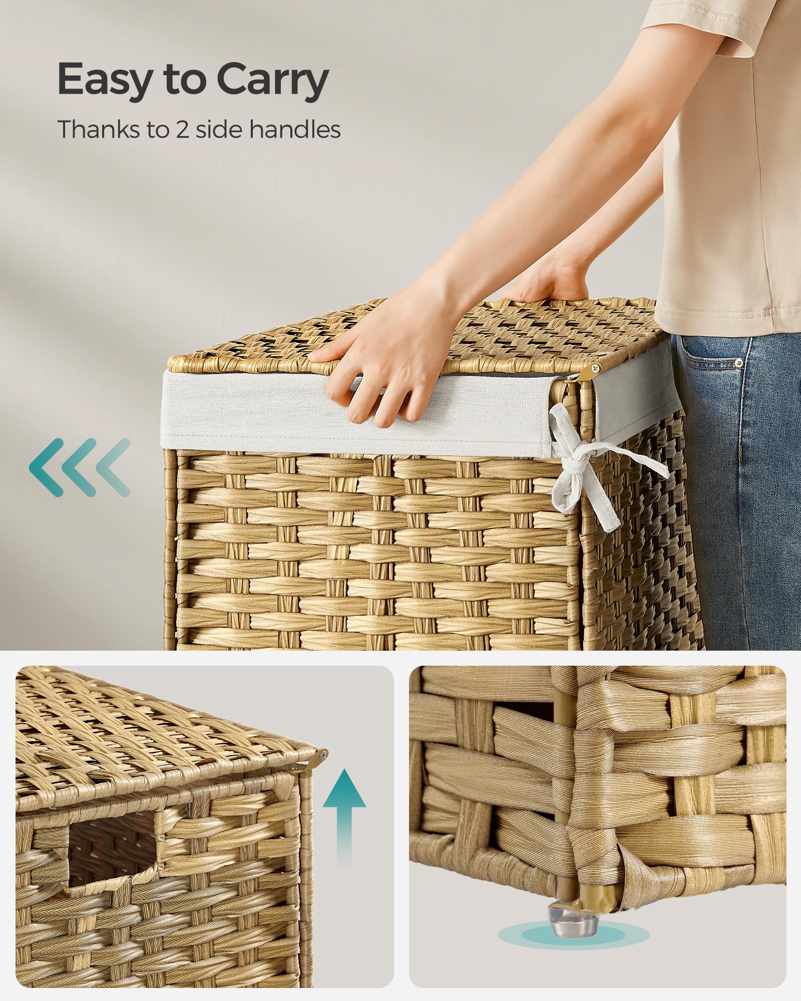 Foto 7 pulgar | Cesta de Almacenamiento Songmics 105l con Tapa Plegable- Venta Internacional