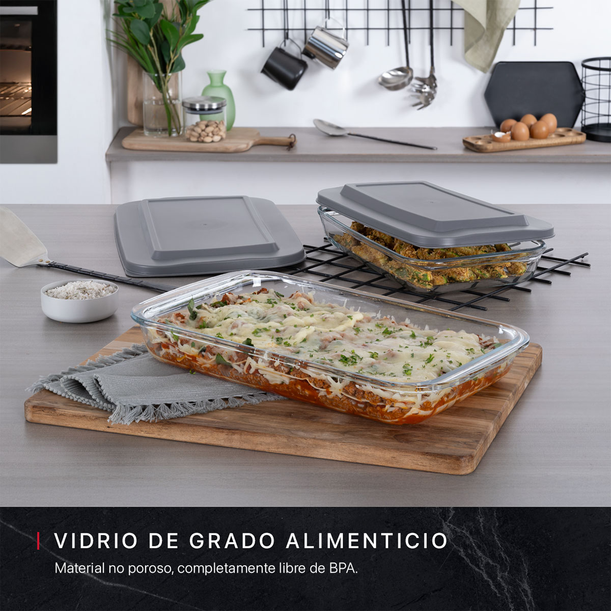 Foto 2 | Set de 2 Refractarios de Vidrio Cookify con Tapa