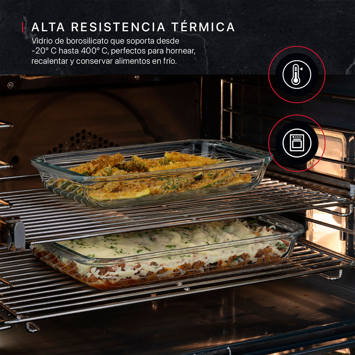 Foto 4 | Set de 2 Refractarios de Vidrio Cookify con Tapa