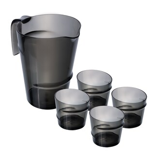 Foto 1 | Set De Jarra Negra Con 4 Vasos – Plástico Resistente