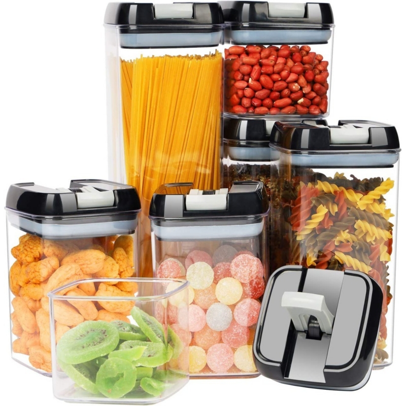 Set De 7 Recipientes Herméticos De Plástico Para Almacenamiento De Condimentos - Venta Internacional.