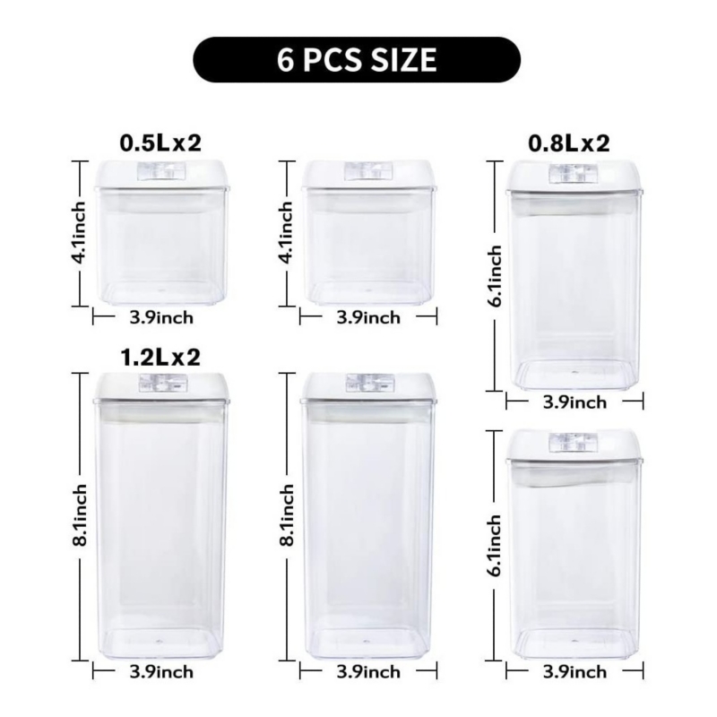 Foto 5 pulgar | Set De 7 Recipientes Herméticos De Plástico Para Almacenamiento De Condimentos - Venta Internacional.