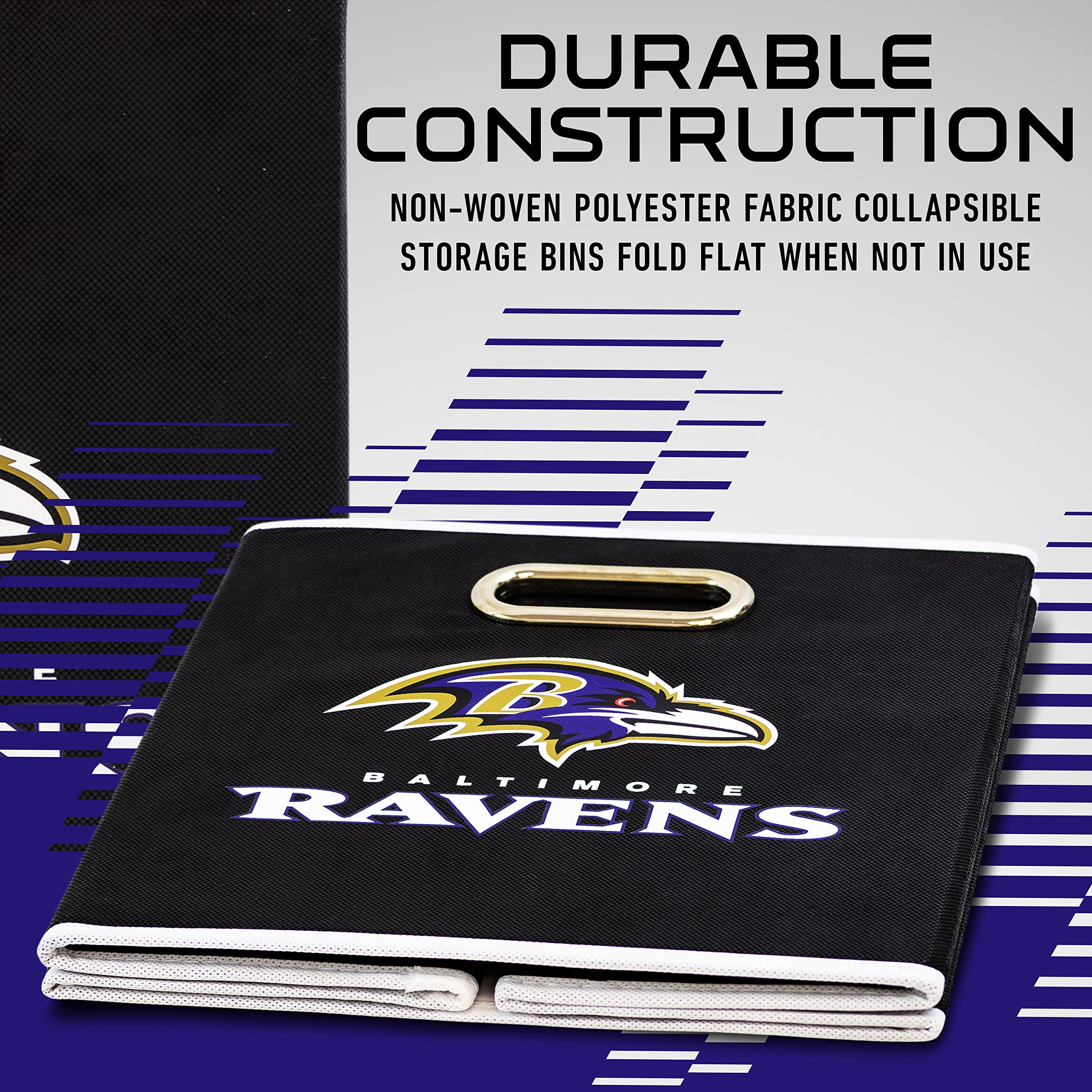 Foto 5 pulgar | Cubo De Almacenamiento Franklin Sports Nfl Baltimore Ravens De 11 X 11 Cm - Venta Internacional.
