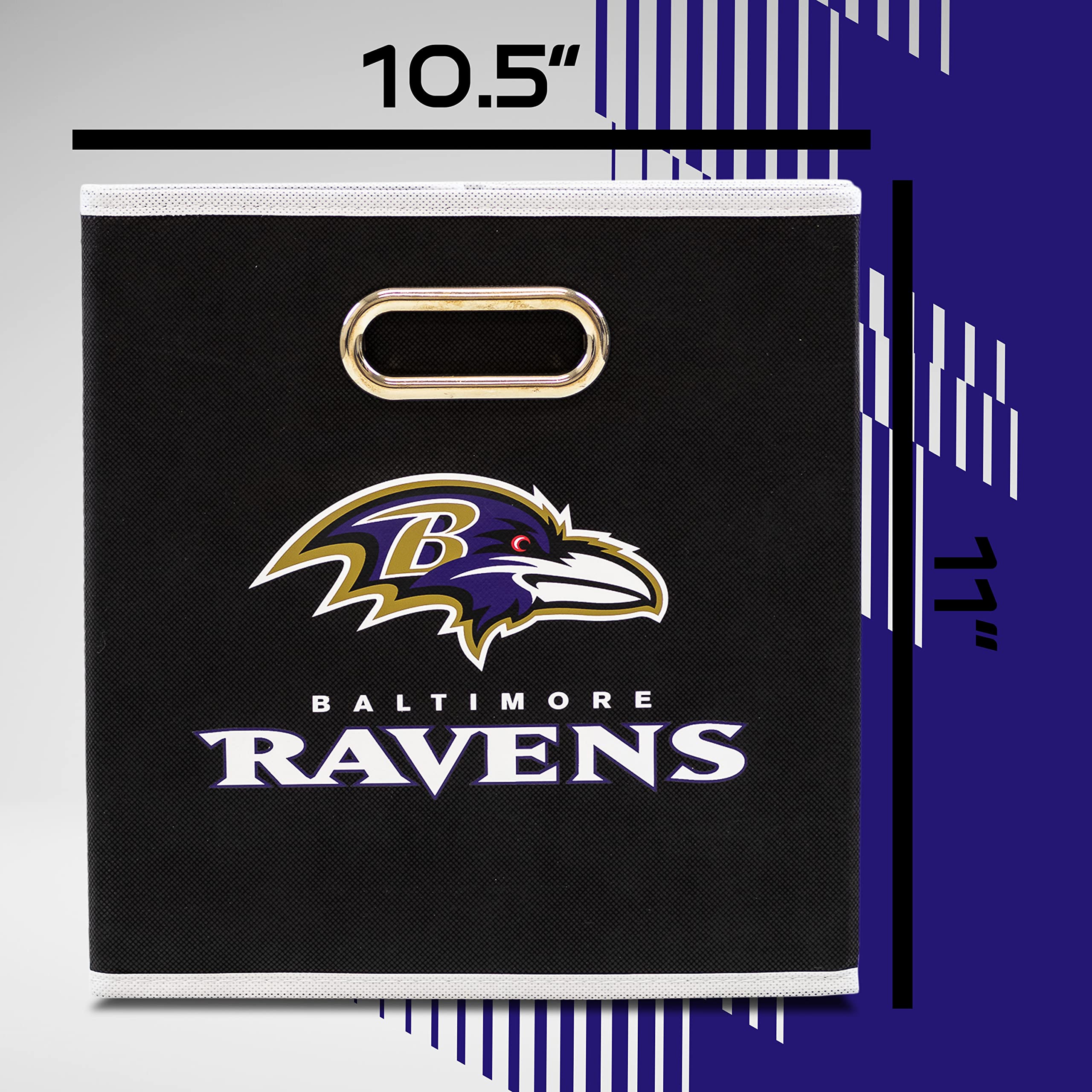 Foto 8 pulgar | Cubo De Almacenamiento Franklin Sports Nfl Baltimore Ravens De 11 X 11 Cm - Venta Internacional.