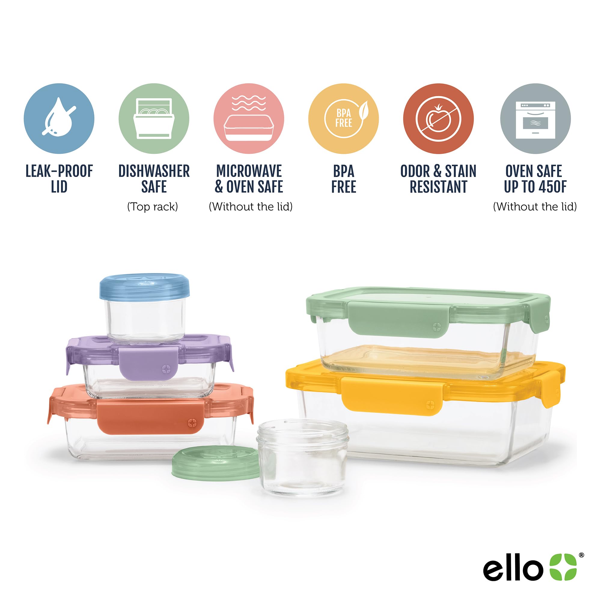 Foto 4 pulgar | Set De Almacenamiento De Alimentos Ello Color Lock, 12 Piezas, Vidrio Mixto - Venta Internacional.