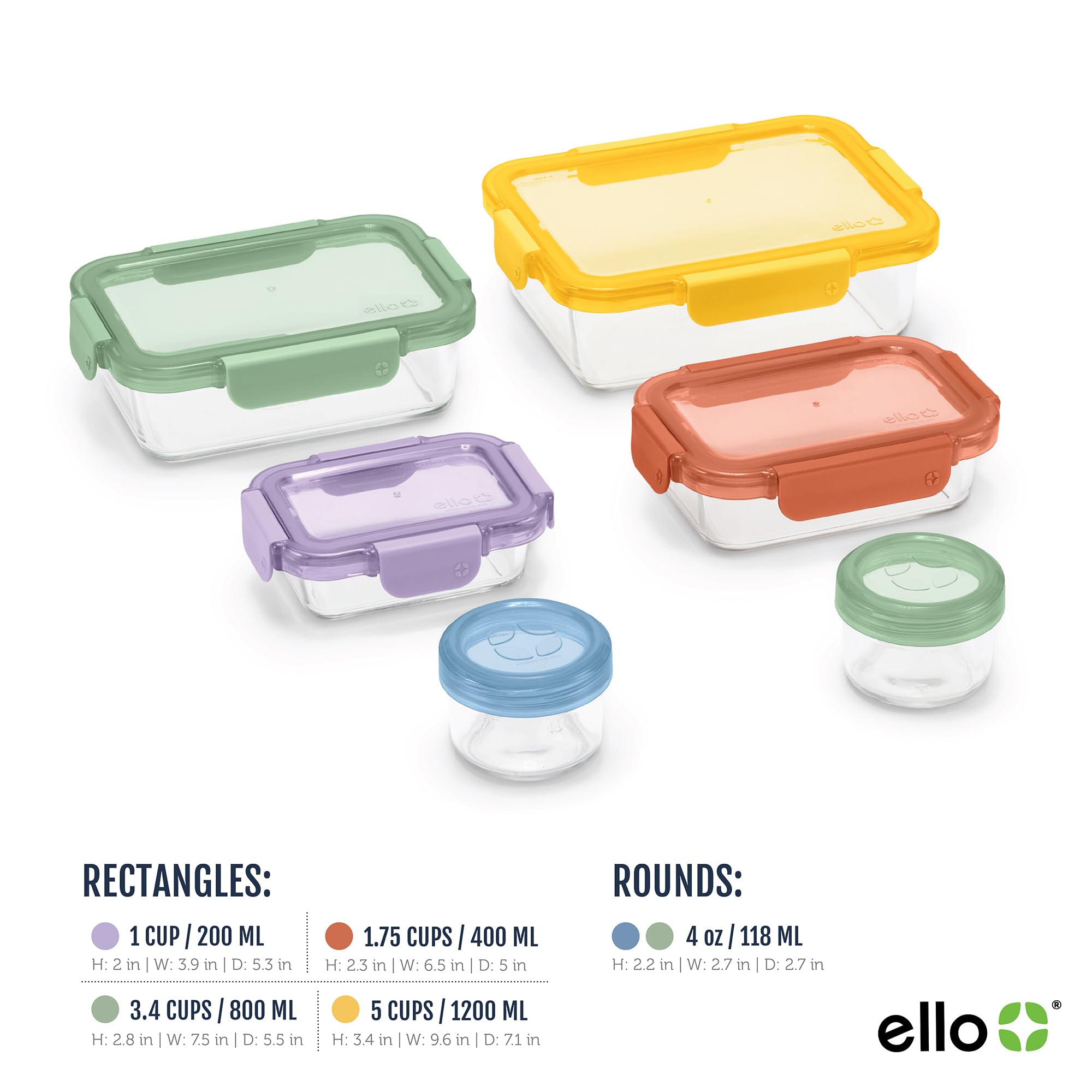 Foto 5 pulgar | Set De Almacenamiento De Alimentos Ello Color Lock, 12 Piezas, Vidrio Mixto - Venta Internacional.