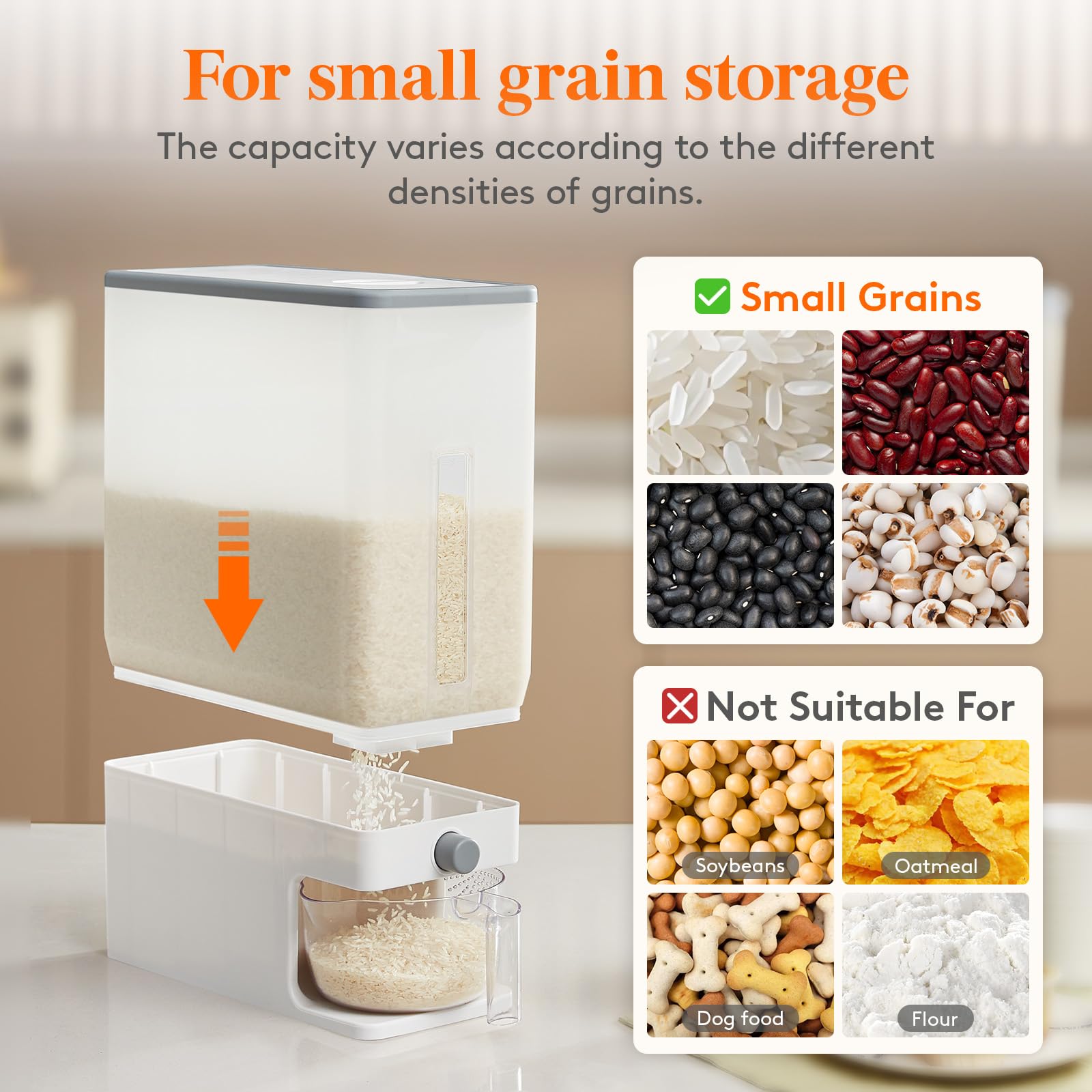 Foto 5 pulgar | Dispensador De Arroz Lifewit De 25,4 Libras (11,3 Kg) Sellado Sin Bpa - Venta Internacional.