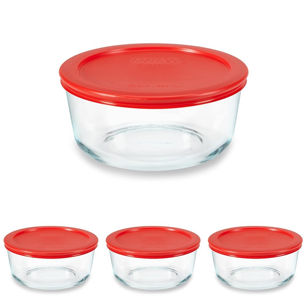Foto 1 | Recipiente De Almacenamiento De Alimentos Pyrex Simply Store Para 4 Tazas (paquete De 4) - Venta Internacional.