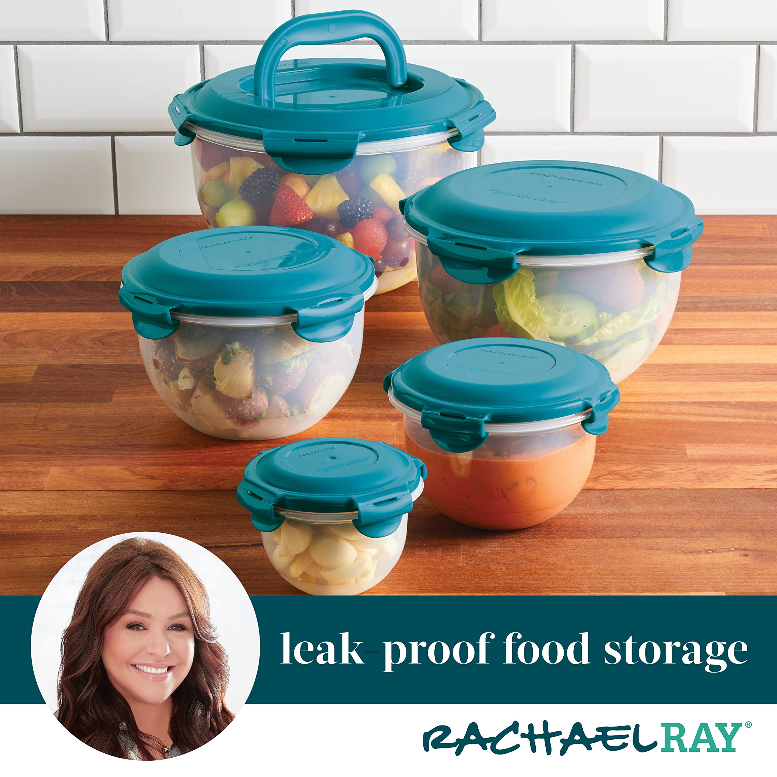 Foto 4 pulgar | Contenedor De Almacenamiento De Alimentos Rachael Ray A Prueba De Fugas, Juego De 10 Piezas - Venta Internacional.