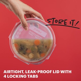Foto 2 | Recipiente De Almacenamiento De Alimentos Pyrex Freshlock Glass, 4 Tazas - Venta Internacional.