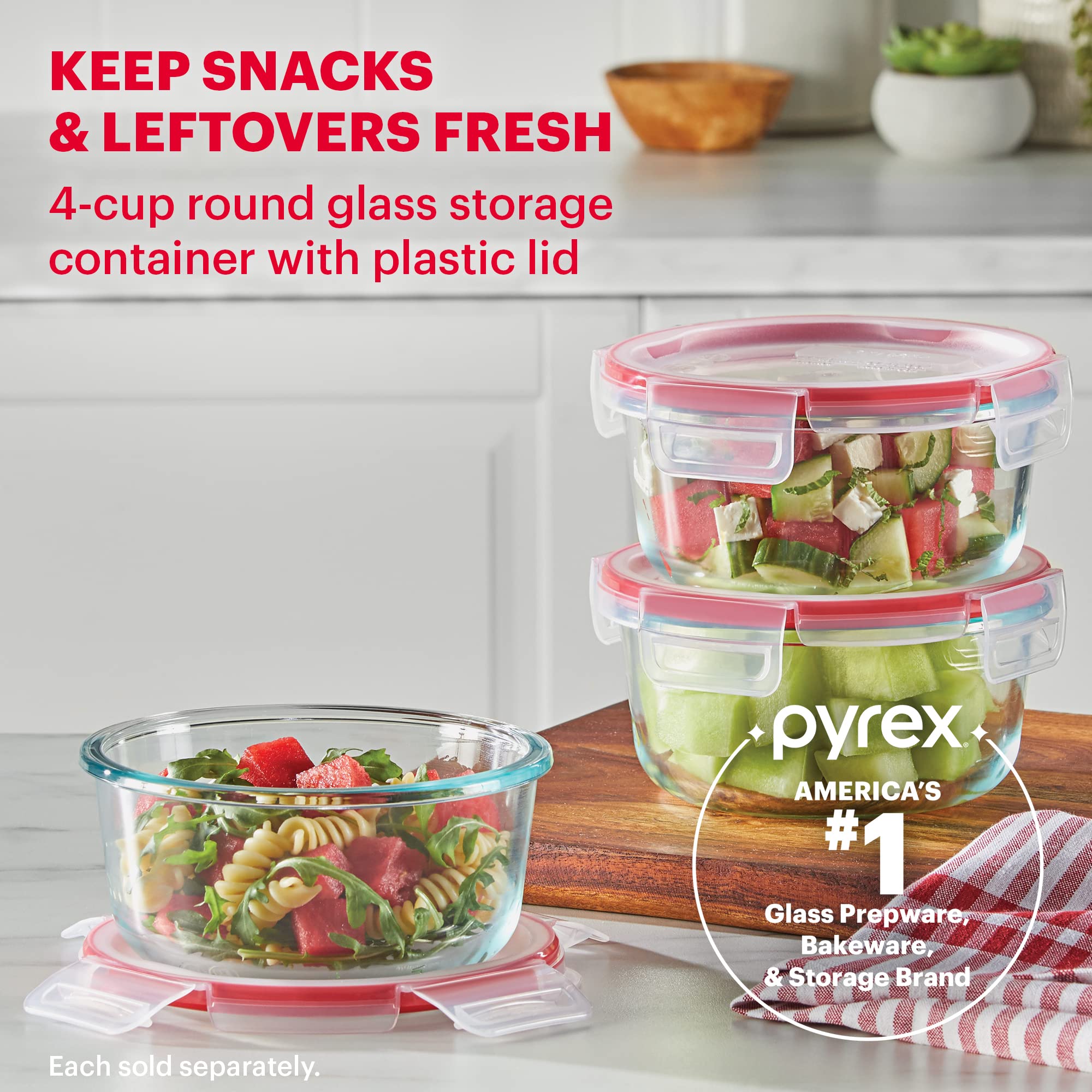 Foto 5 pulgar | Recipiente De Almacenamiento De Alimentos Pyrex Freshlock Glass, 4 Tazas - Venta Internacional.