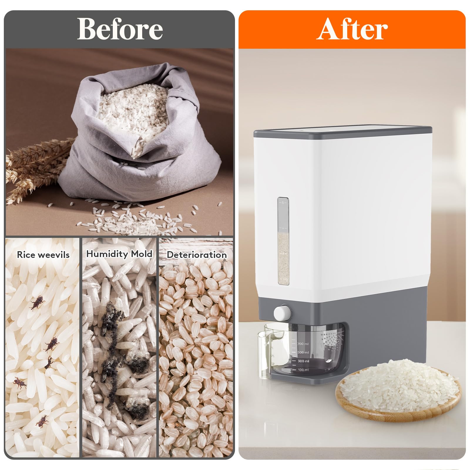 Foto 5 pulgar | Dispensador De Arroz Lifewit Con Una Capacidad De 25,4 Libras (11,5 Kg) Sin Bpa - Venta Internacional.