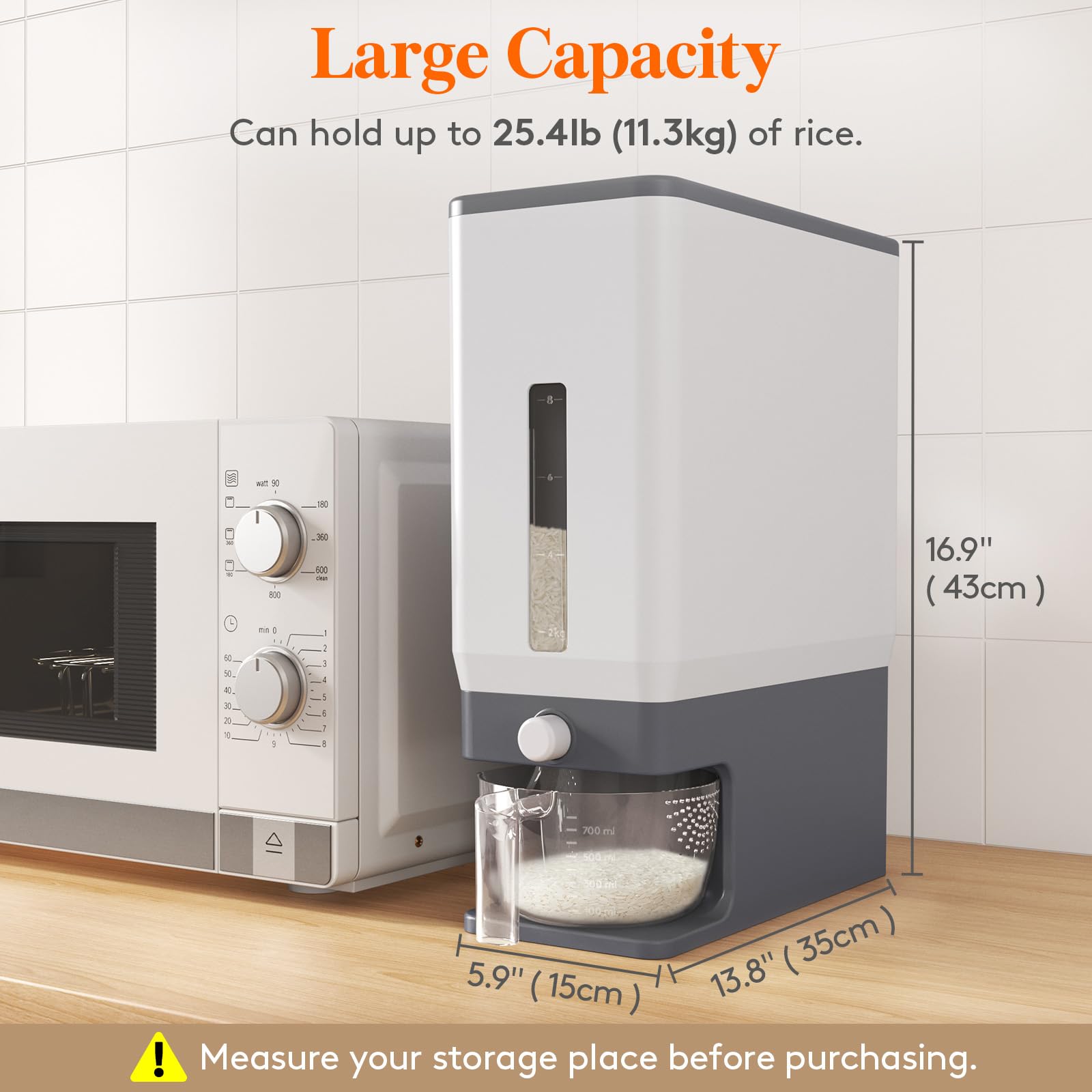 Foto 7 pulgar | Dispensador De Arroz Lifewit Con Una Capacidad De 25,4 Libras (11,5 Kg) Sin Bpa - Venta Internacional.