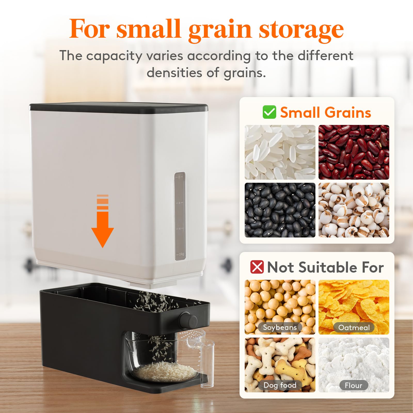 Foto 4 | Dispensador de Arroz Lifewit de 25,4 kg Sellado a Prueba de Humedad sin BPA - Venta Internacional