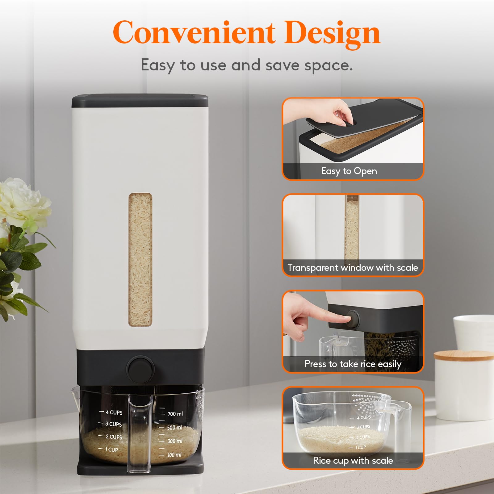 Foto 7 pulgar | Dispensador de Arroz Lifewit de 25,4 kg Sellado a Prueba de Humedad sin BPA - Venta Internacional