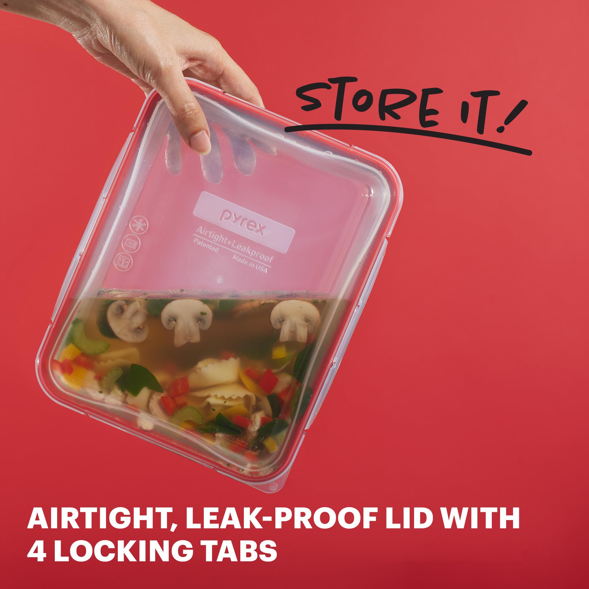 Foto 4 | Set De Recipientes De Vidrio Para Almacenamiento De Alimentos Pyrex Freshlock, Paquete De 4 - Venta Internacional.