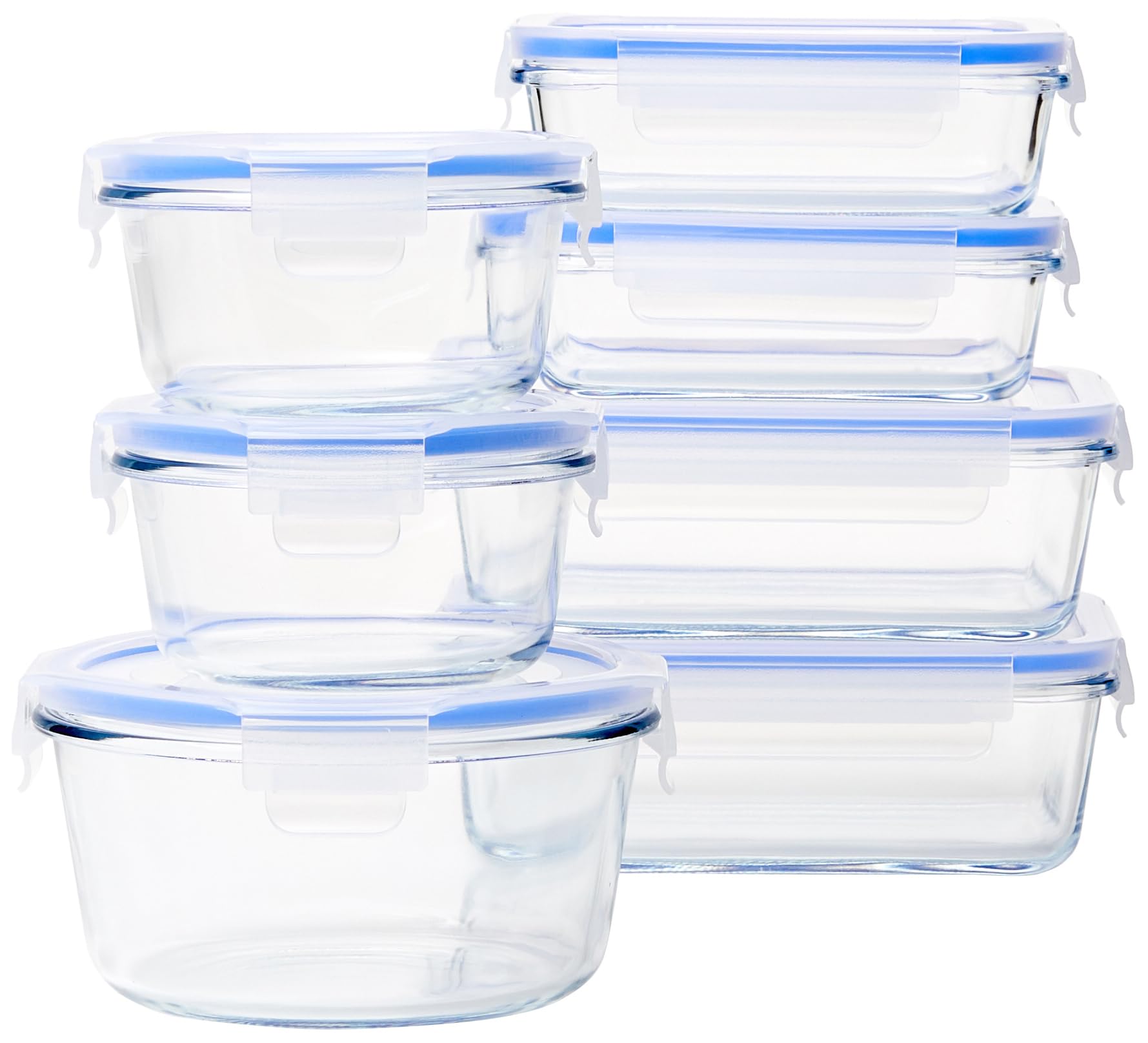 Foto 2 pulgar | Contenedores De Almacenamiento De Alimentos Amazon Basics De Vidrio A Prueba De Fugas, 14 Piezas - Venta Internacional.