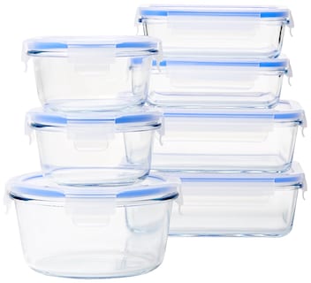 Foto 1 | Contenedores De Almacenamiento De Alimentos Amazon Basics De Vidrio A Prueba De Fugas, 14 Piezas - Venta Internacional.